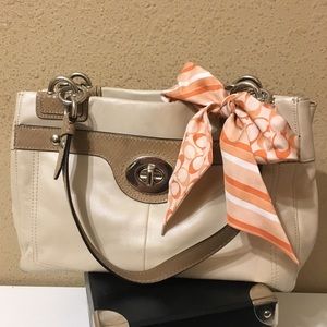 Tan leather Coach purse